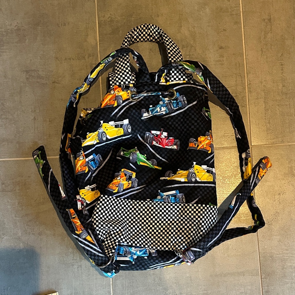 Checkered Racing Car Women's Backpack - Picture 9 of 9